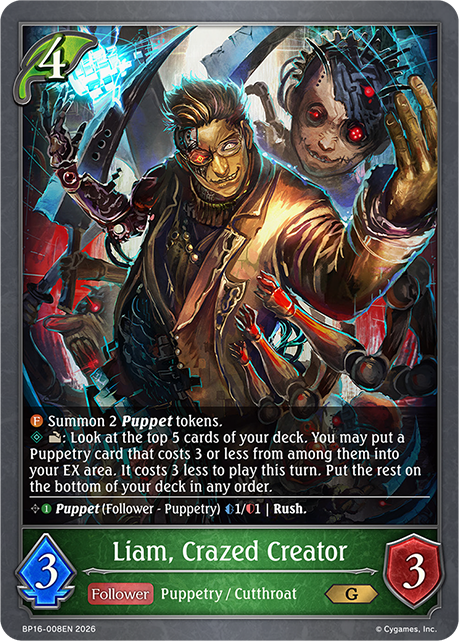 Liam, Crazed Creator